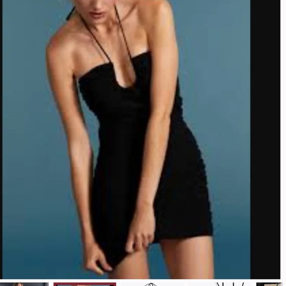 Zara woman’s black Ruched halter mini dress - Picture 9 of 16